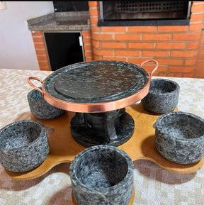 Kit Churrasco Giratório - 9 Peças + Brinde - (Bivolt)