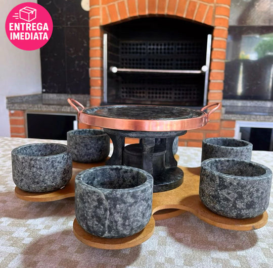 Kit Churrasco Giratório - 9 Peças + Brinde - (Bivolt)