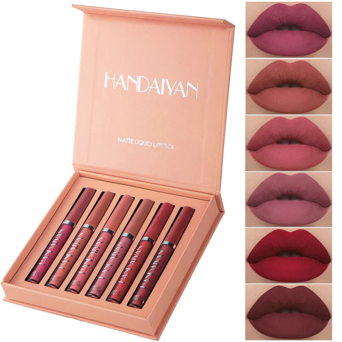 Batom Matte Glamour Handaiyan - Kit com 6 Unidades