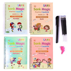Caderno de Caligrafia Mágicos Reutilizável - Kit com 4 Cadernos - QuietBook