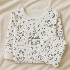 Pijama Infantil + 12 Canetinhas Coloridas que Saem na Lavagem