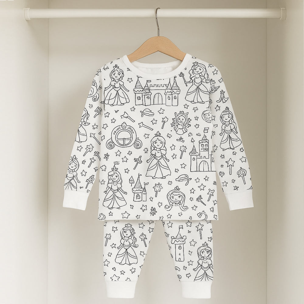 Pijama Infantil + 12 Canetinhas Coloridas que Saem na Lavagem